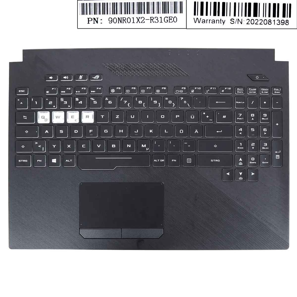 Picture of ASUS ROG Strix Scar GL504GS GL504GW GL504GV GM Laptop Palmrest GR Keyboard with Touchpard 
